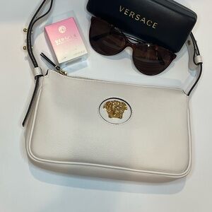 Versace Cream Leather Bag bundle